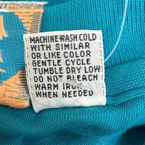 Apricot Bay Plus Women's 42 Vintage Polo Collared Shirt Aqua 80's Ames Tag NWT - Picture 6 of 6